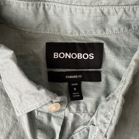 Bonobos Washed Button Down Green Medium Short - Picture 2 of 4